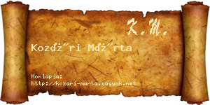 Kozári Márta névjegykártya