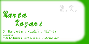 marta kozari business card